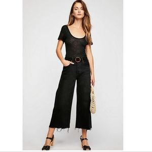 Levi's High Water Wide Leg Crop Black Jeans